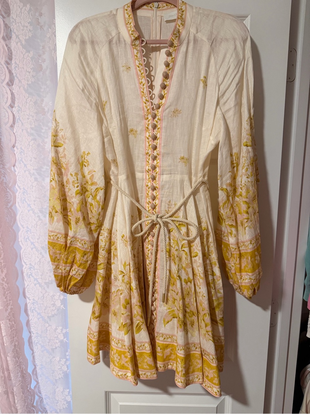 Zimmermann Golden Buttoned Mini Dress AU3 / US 8-10